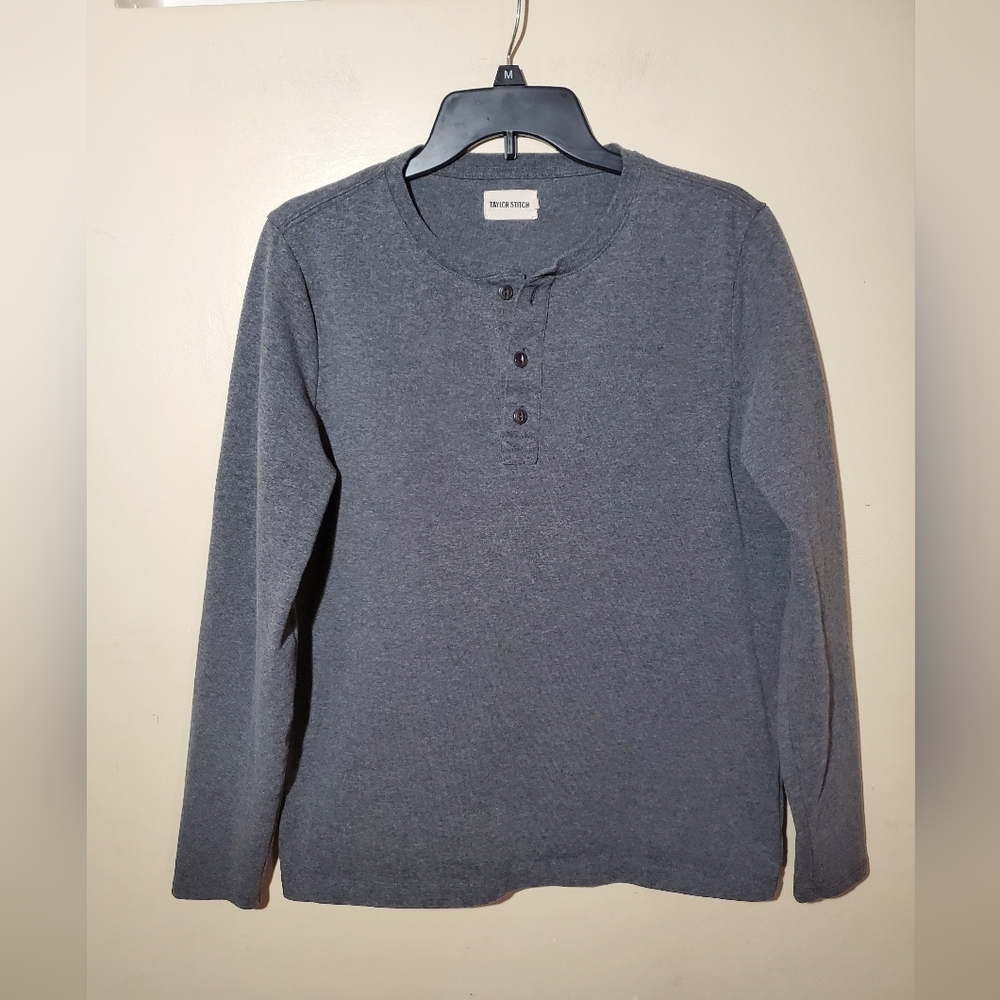 Taylor Stitch The Heavy Bag Henley Long Sleeve Pullover Shirt Size 40 - Picture 8 of 8
